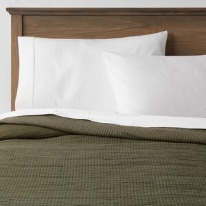 Threshold - Full/Queen Double Cloth Quilt Olive - Threshold Olive